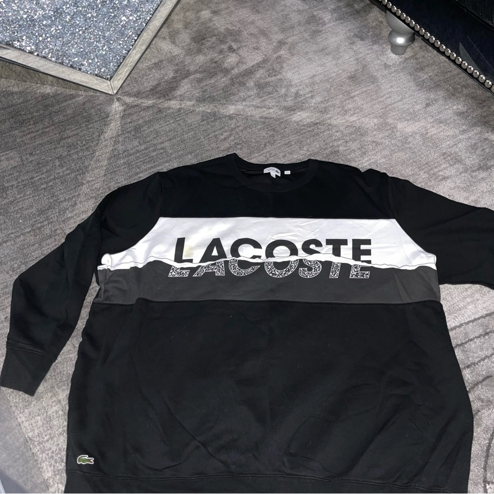 Lacoste Sport Black Crew Neck Spell Out Big & Tall Mens 5XL